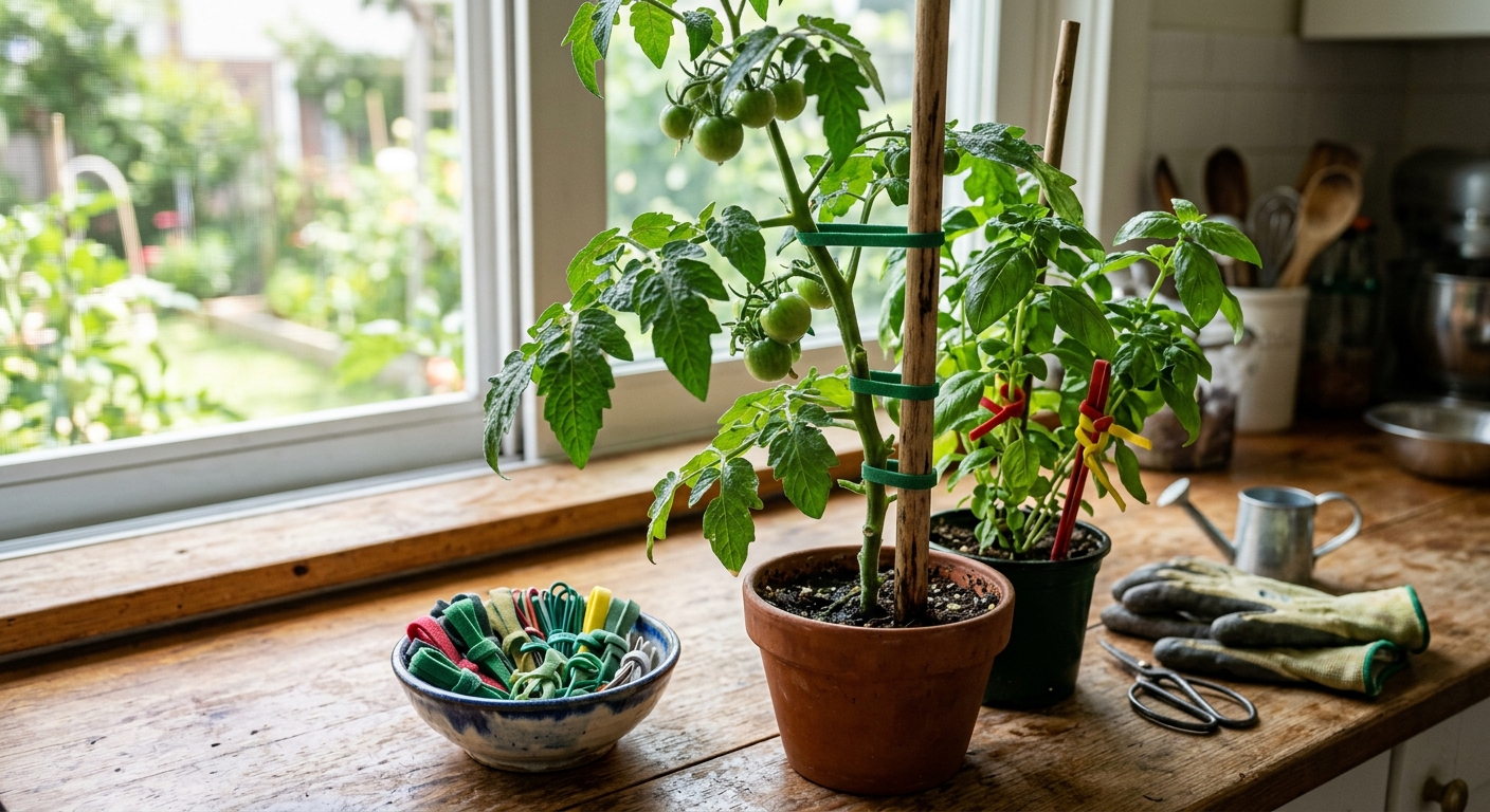 붉은 시금치 끈의 겉면을 벗겨 철심 구조를 보여주는 모습