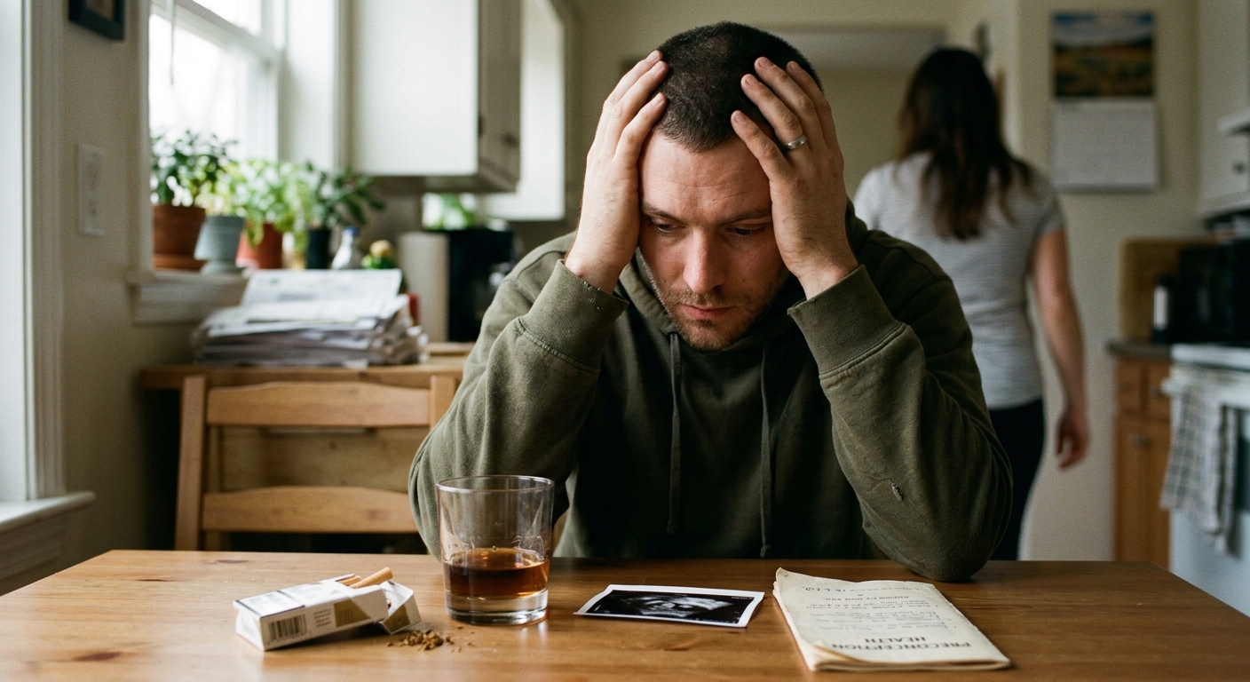 예비 부부가 함께 건강 계획을 세우며 임신 준비를 하는 모습