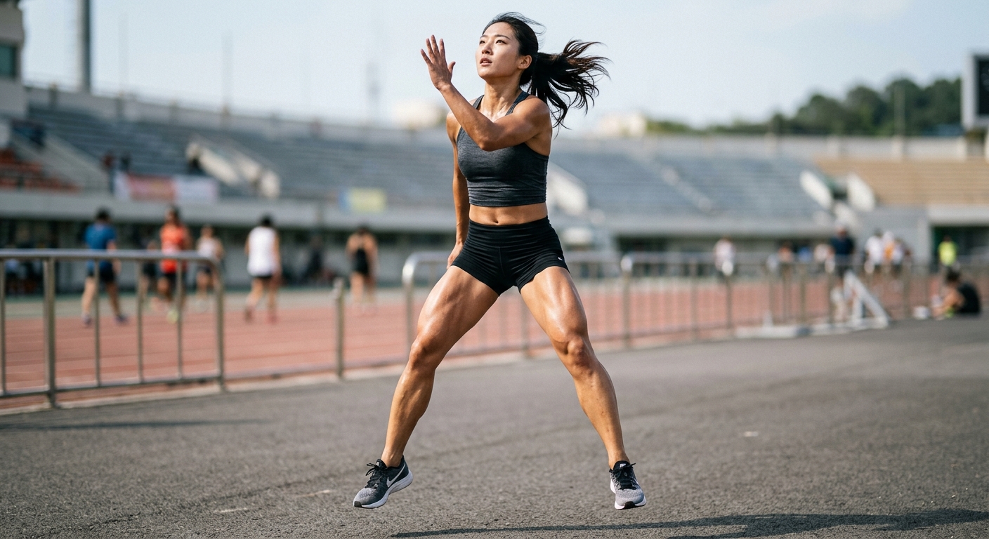허벅지와 엉덩이 근육 구조를 강조한 하체 운동 이미지