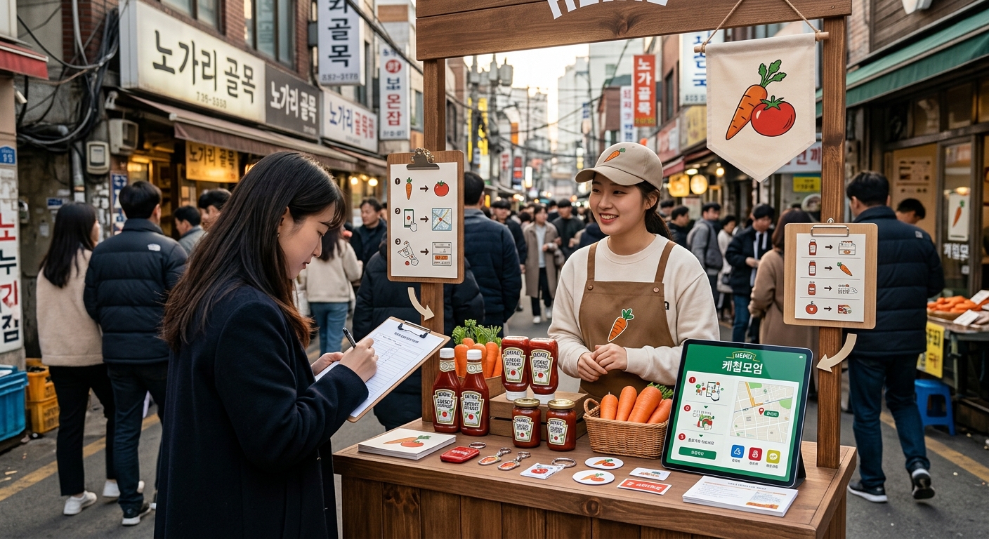 스마트폰으로 커뮤니티 이벤트 배너를 확인하며 신청하는 모습