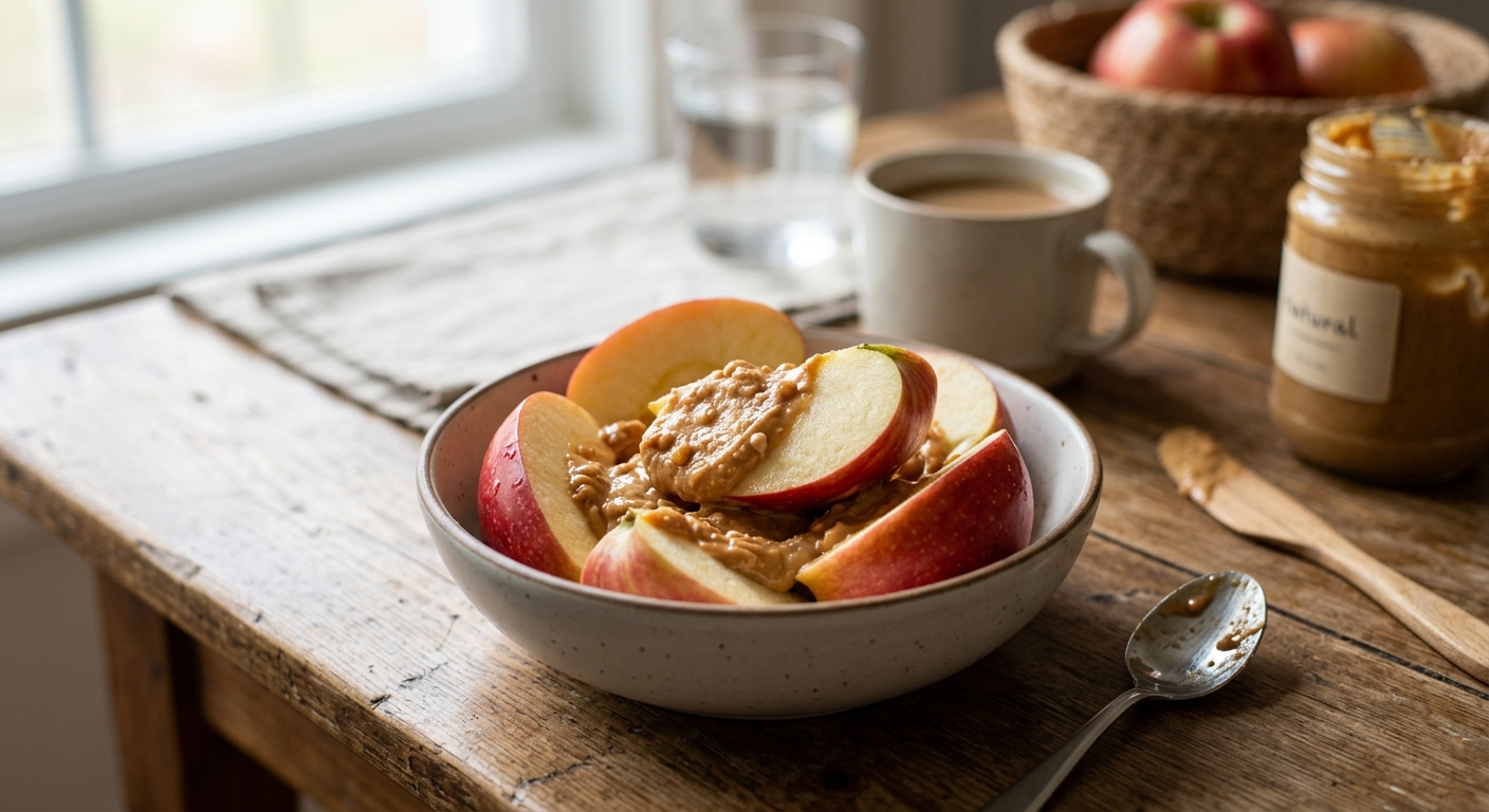 사과와 땅콩버터를 활용한 혈당 관리용 아침 식단
