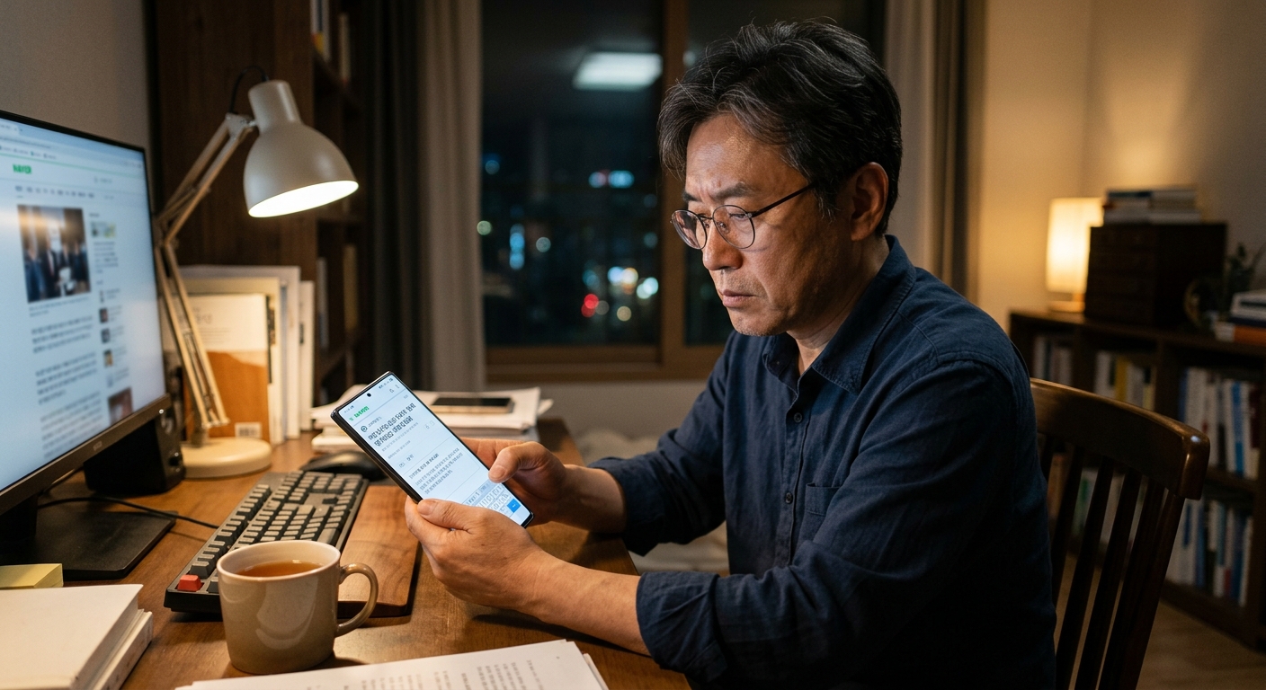 정치 기사 댓글이 최신순으로 정렬된 모바일 뉴스 화면