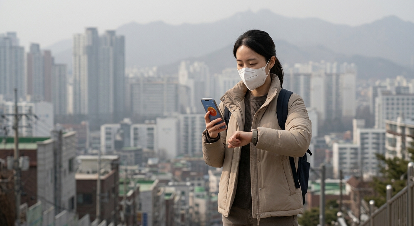 미세먼지로 하늘이 뿌옇게 보이는 수도권 도심 풍경