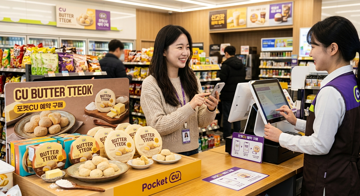 쫀득한 디저트 트렌드를 상징하는 버터떡 클로즈업