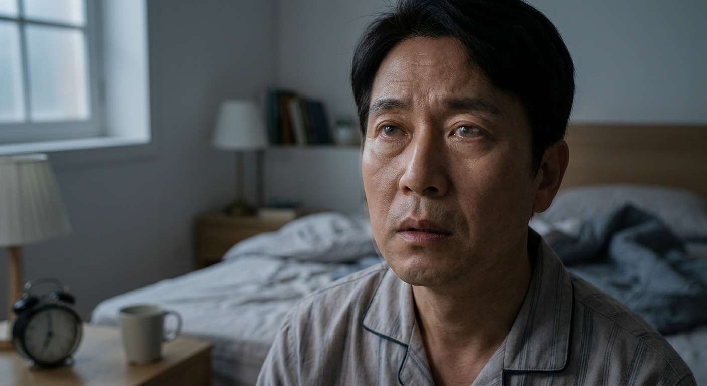 흐릿한 시야로 사물을 바라보는 사람의 시점 표현