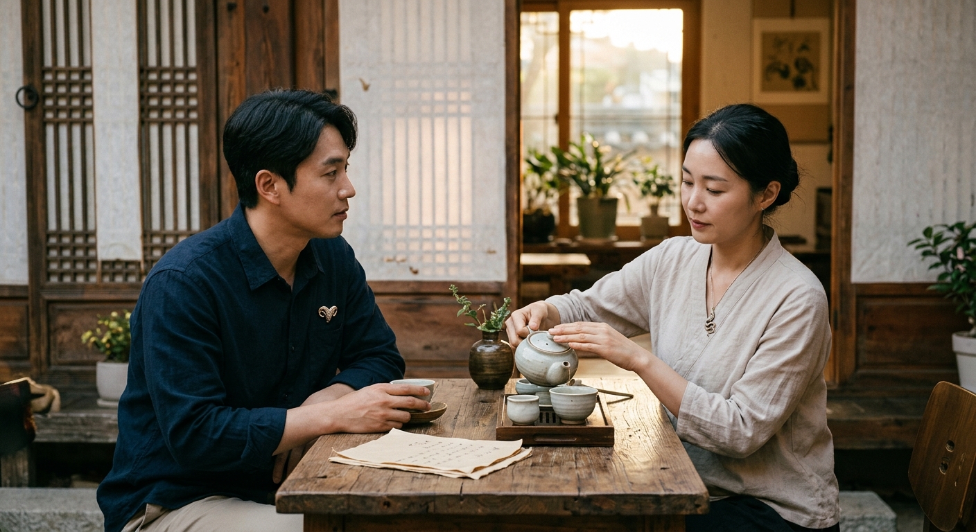 해 질 무렵 따뜻한 빛이 퍼지는 거리 풍경과 여유로운 분위기