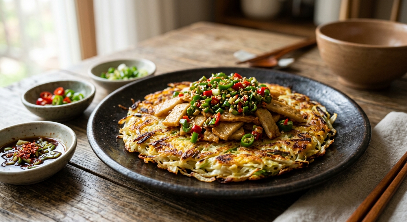 작은 그릇에 담긴 청양고추 다지미 소스의 클로즈업