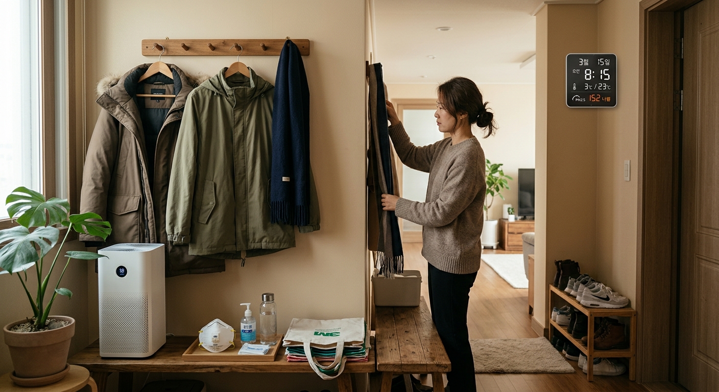 환기와 청소, 보온으로 초봄 건강관리를 하는 실내 모습