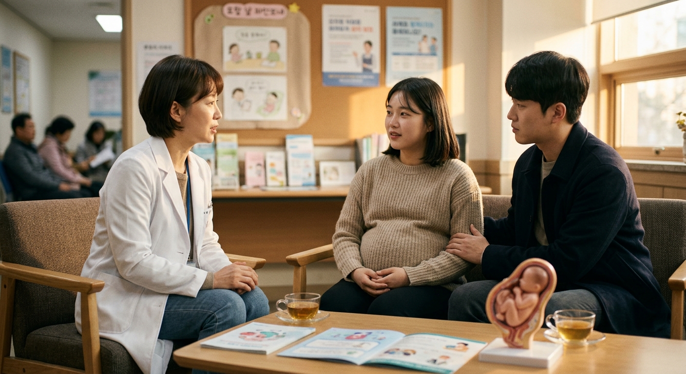 작은 양의 담배도 건강에 영향을 줄 수 있음을 나타내는 담배와 임신 관련 상징물