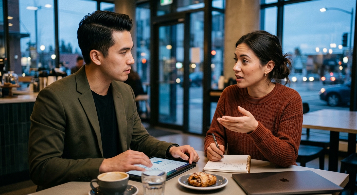 빠르게 변하는 사회 속에서 가치관의 충돌을 상징하는 현대 도시와 청년들