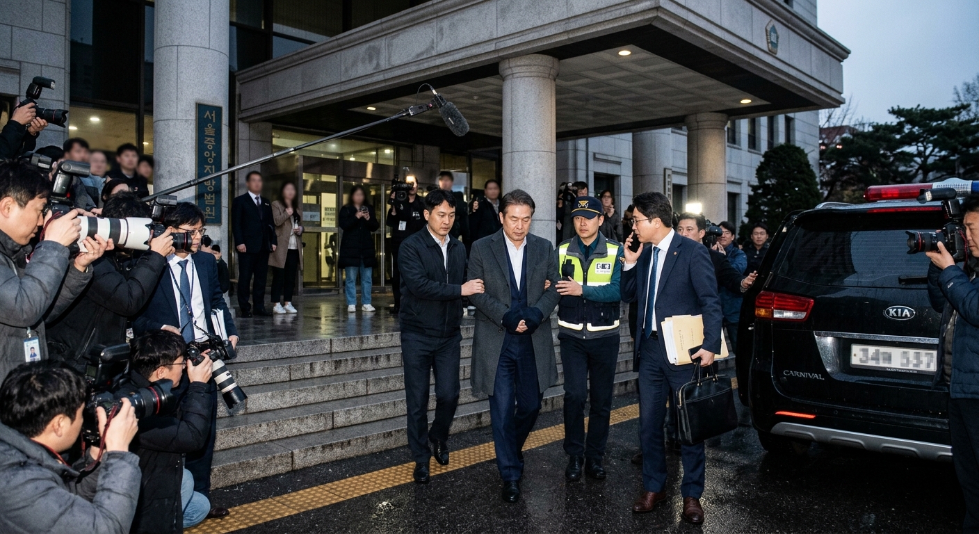 법원 영장심사와 향후 수사 흐름을 상징하는 법원 건물 이미지