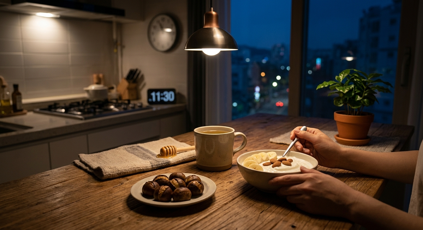 얇게 썬 메밀묵이 담백하게 담긴 접시