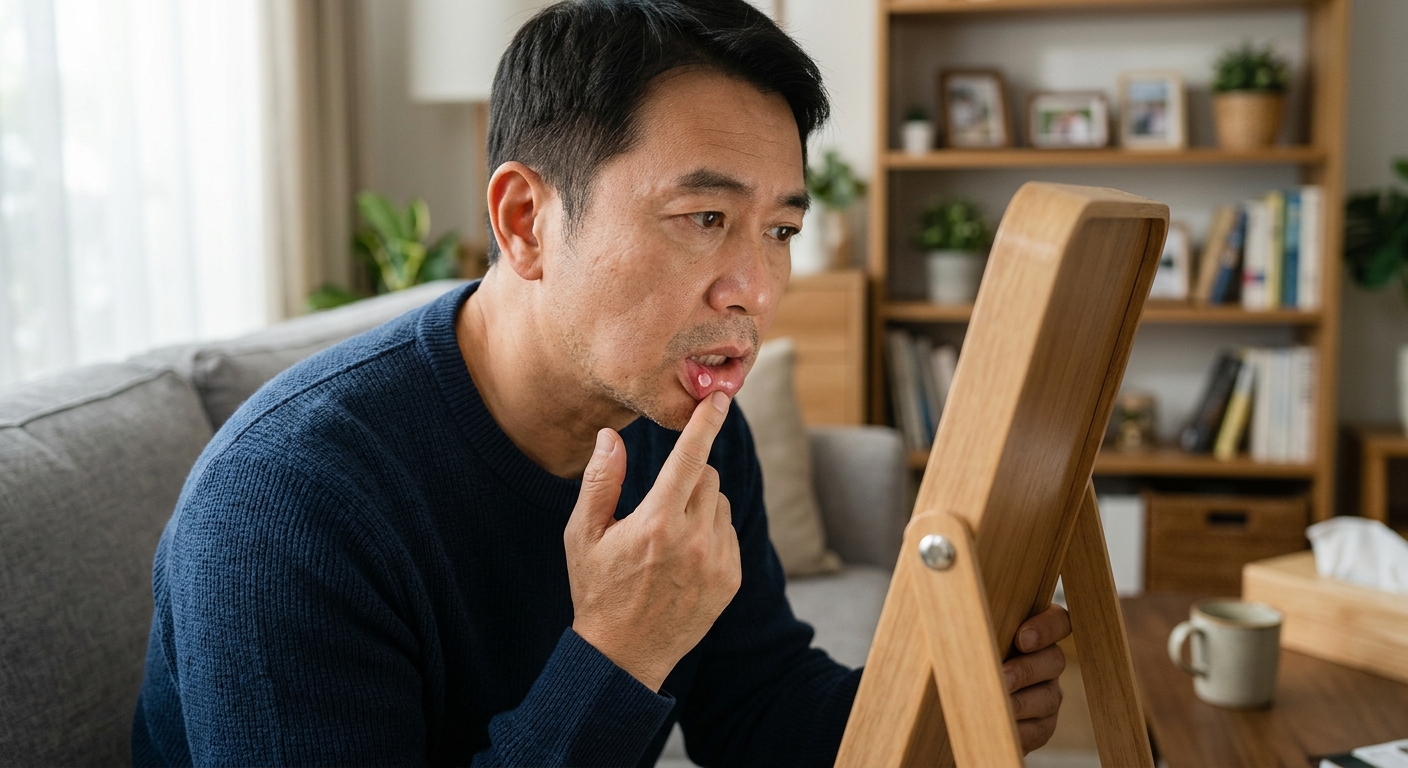 혀 옆면과 구강저 부위를 설명하는 구강 구조 이미지