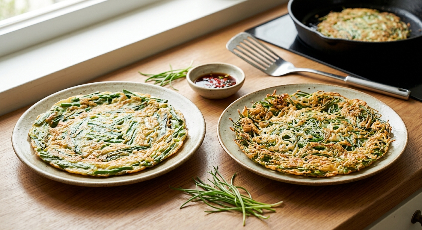 싱싱한 세발나물을 접시에 담아 놓은 모습