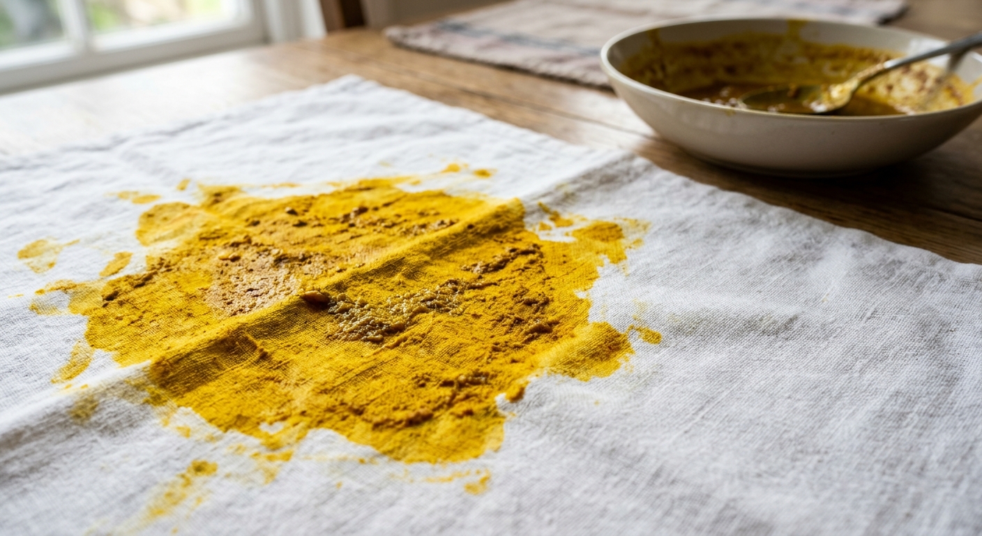 강황 가루와 카레가 담긴 그릇을 가까이에서 보여주는 이미지