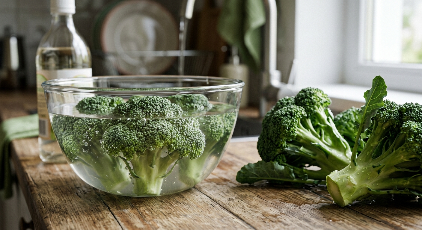 촘촘한 꽃봉오리 구조가 보이는 신선한 브로콜리 클로즈업