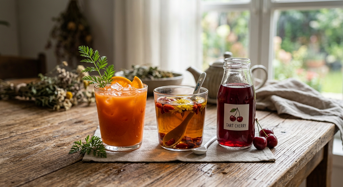 컴퓨터 화면을 보며 눈을 비비는 사람과 옆에 놓인 물컵