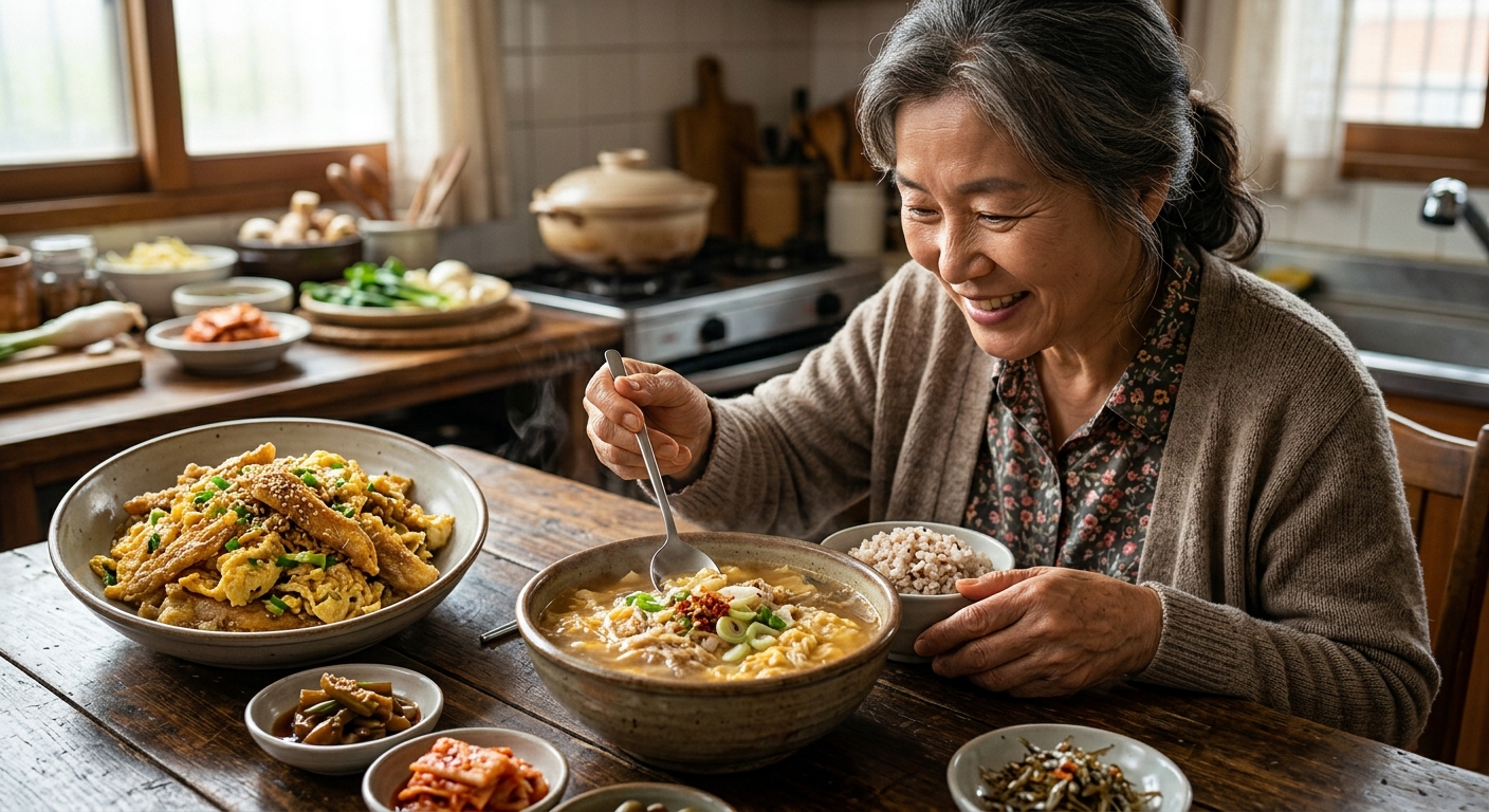 중년 성인이 종아리와 허벅지 변화를 확인하며 하체 근육 감소를 걱정하는 모습