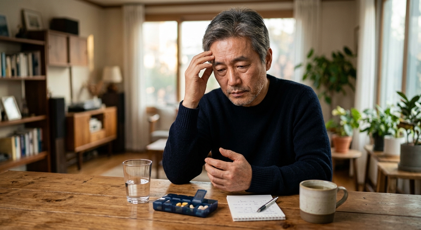 허리둘레를 재며 건강 관리를 시작하는 중년 남녀