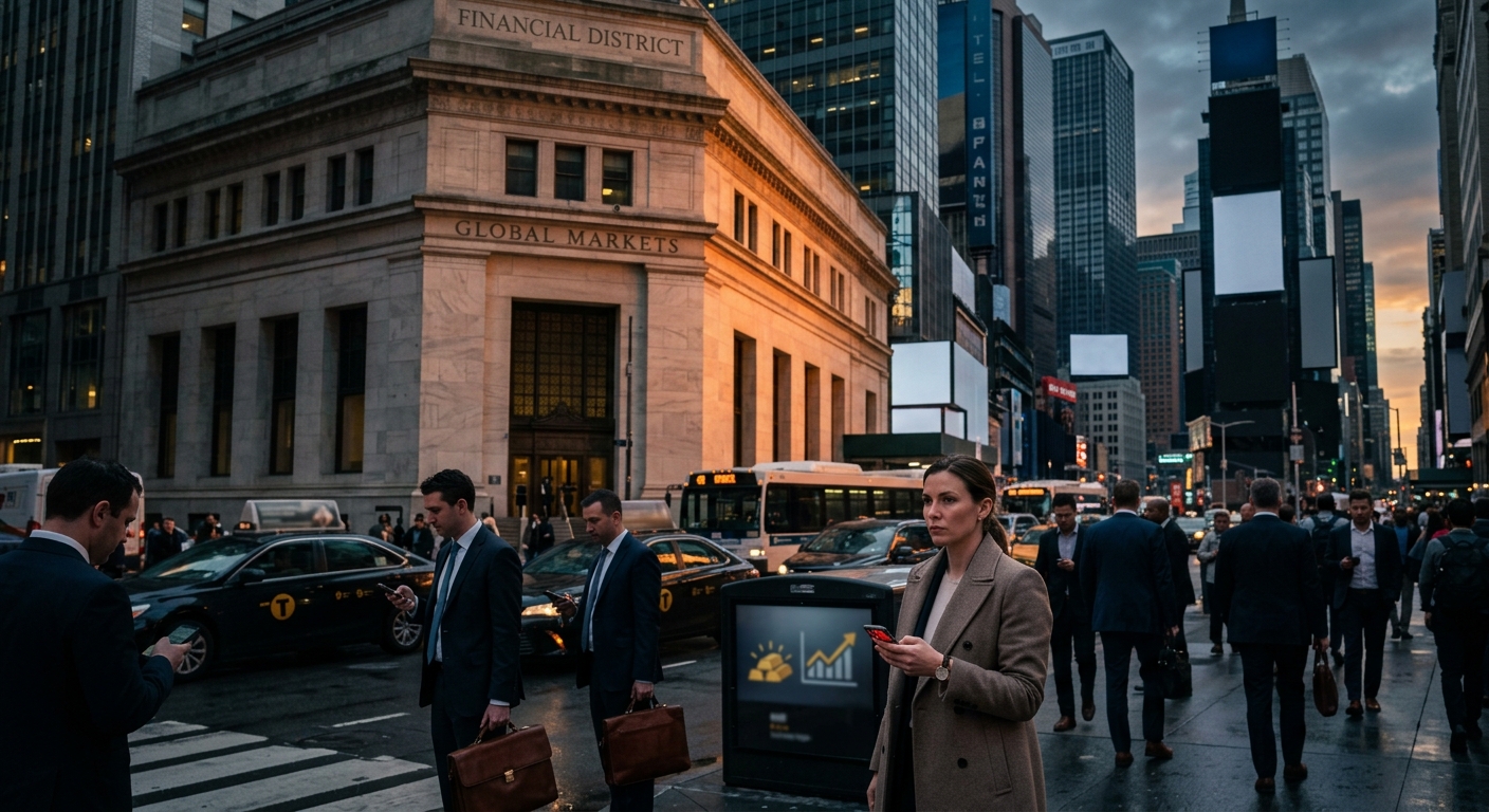 임금 상승률과 실업률 차트를 분석하는 투자자와 금 차트 이미지