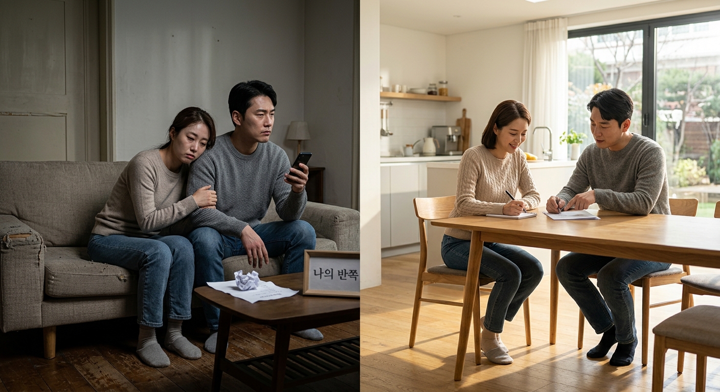 각자의 일을 하면서도 서로를 지지하는 커플의 자연스러운 일상