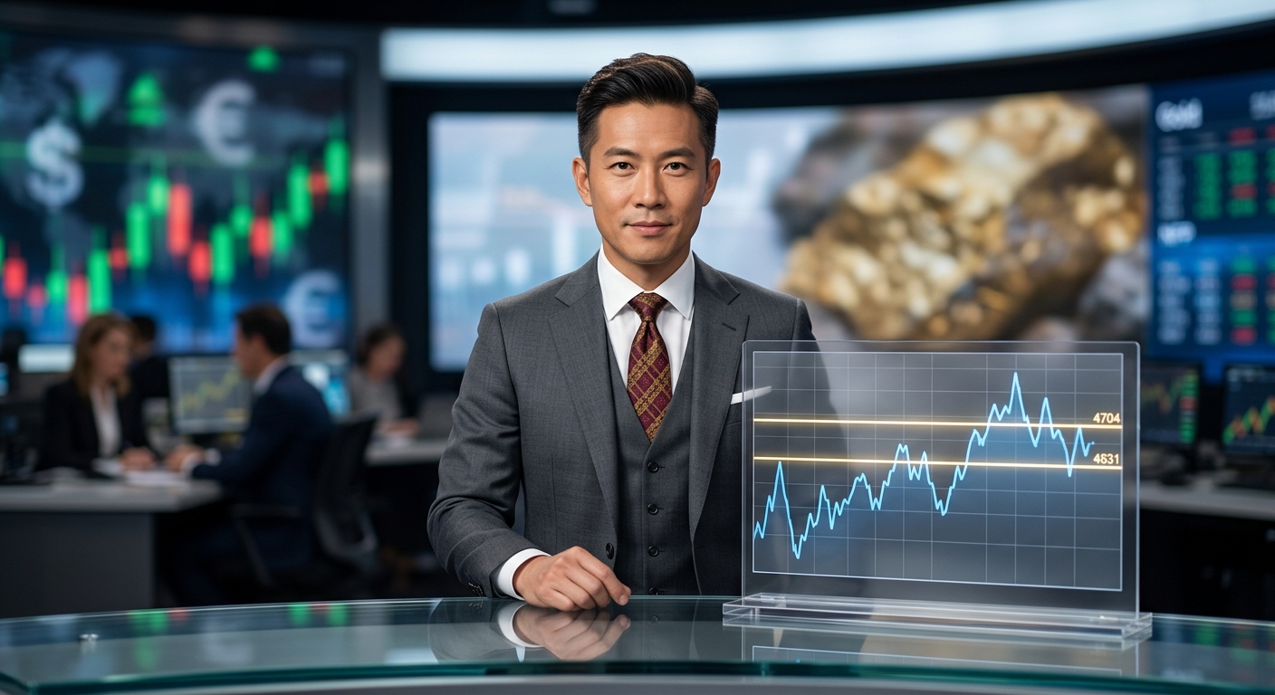 4631달러 지지선과 4704달러 저항선이 표시된 금 가격 차트