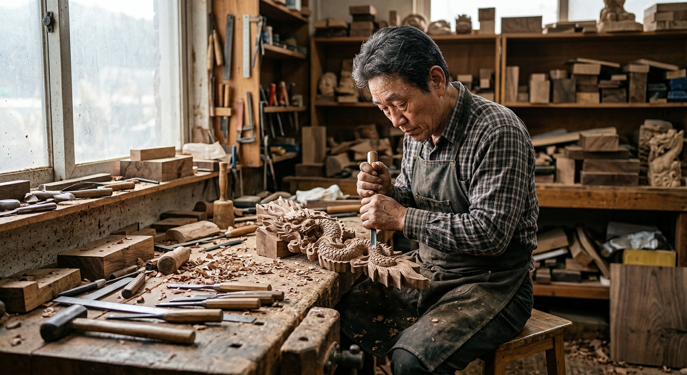 일기와 메모가 놓인 책상 위에서 천천히 성장의 시간을 기록하는 장면