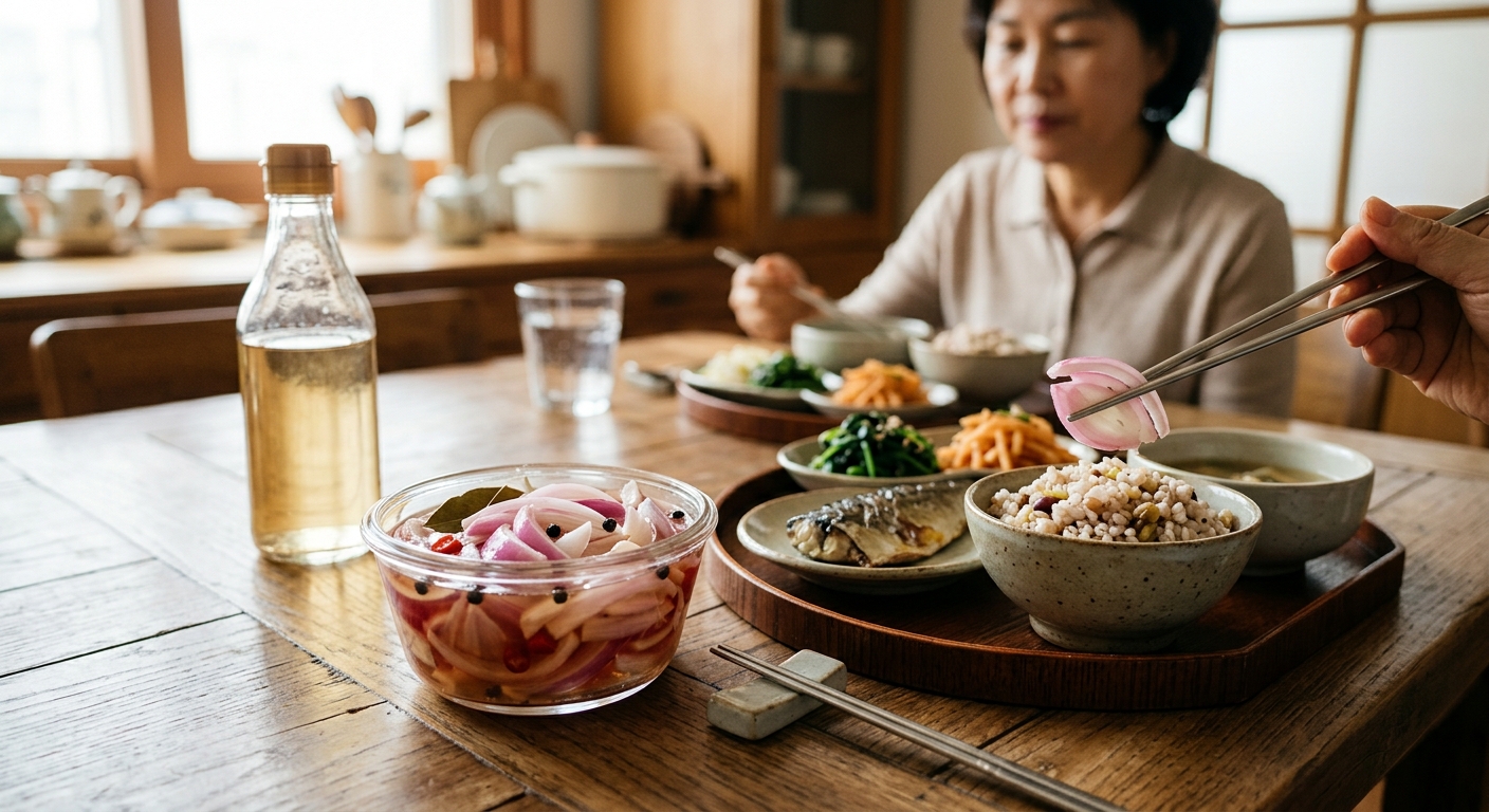 초산의 장점을 살린 건강한 양파초절임 반찬