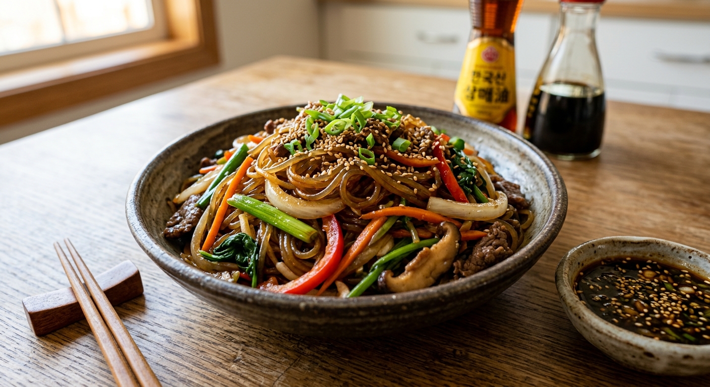 작은 볼에 잡채용 간장 양념장을 섞어둔 모습