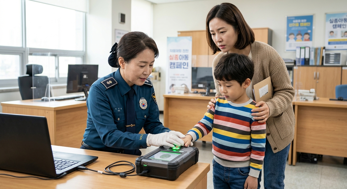보호자가 아이의 사진과 기본 정보를 정리하는 모습