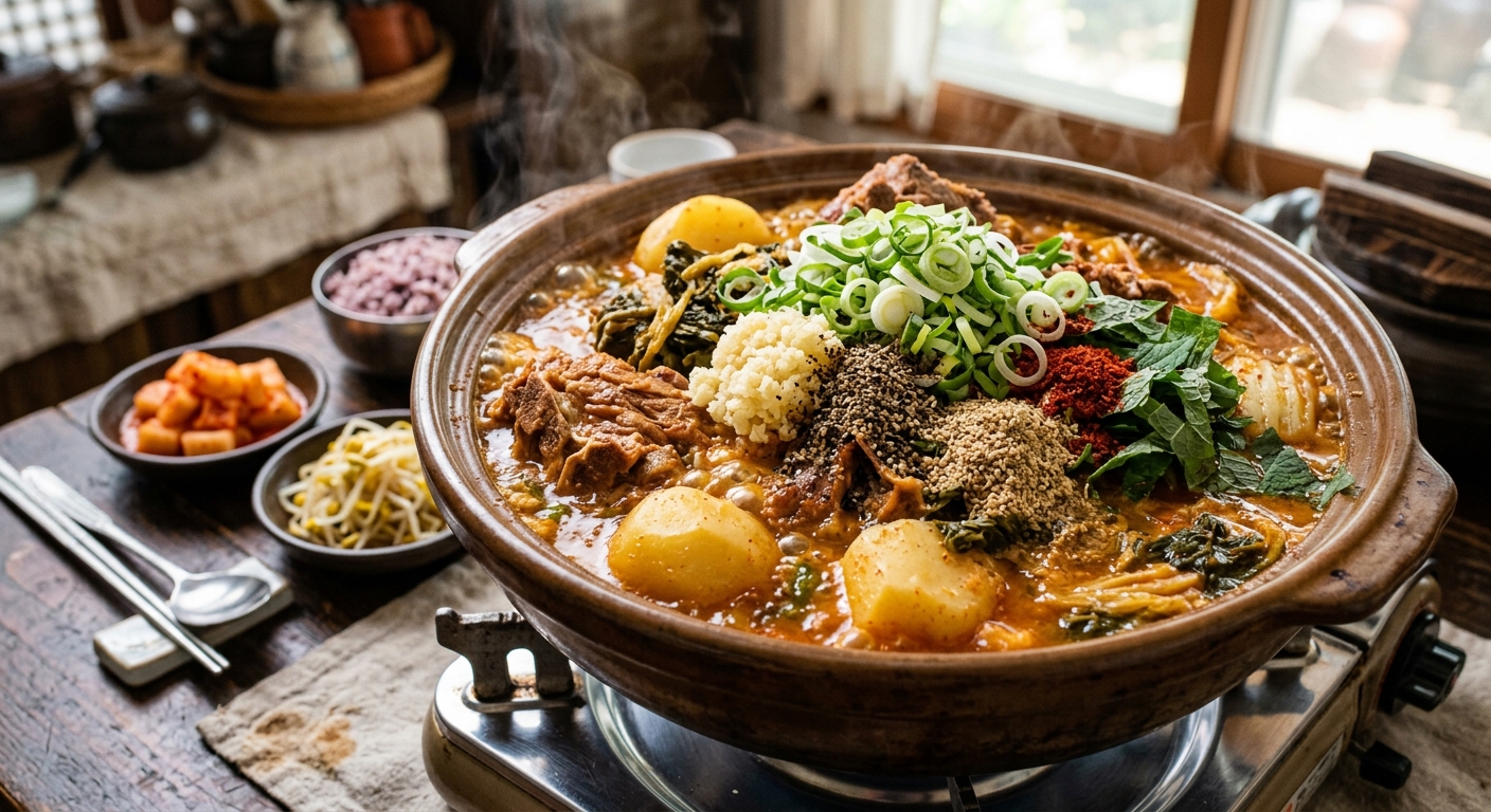다진 마늘과 후추, 송송 썬 대파가 준비된 라면 추가 재료 사진