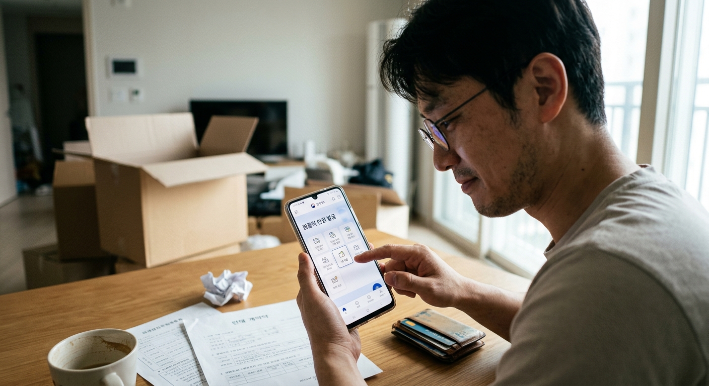 정부24 플러스 첫 화면에서 증명서를 빠르게 발급하는 사용자