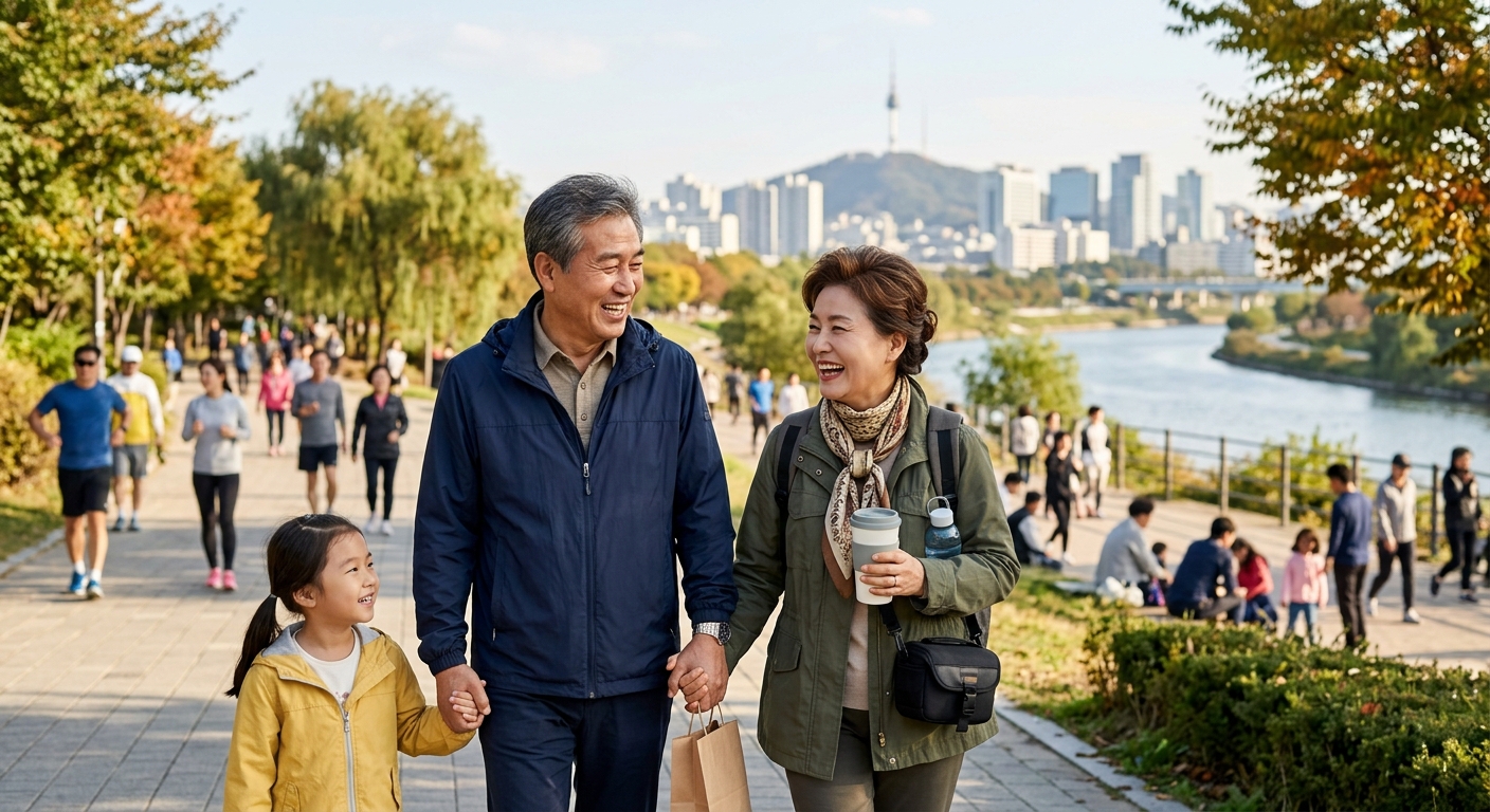 운동화, 가계부, 휴대전화가 놓인 테이블 위 노후 준비 상징 이미지
