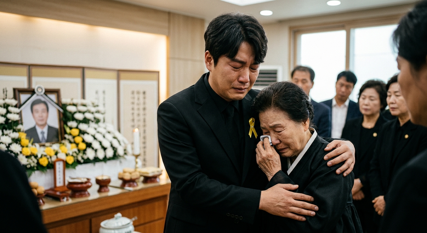 부모와 자식의 애틋한 관계를 상징하는 따뜻하면서도 슬픈 분위기의 이미지