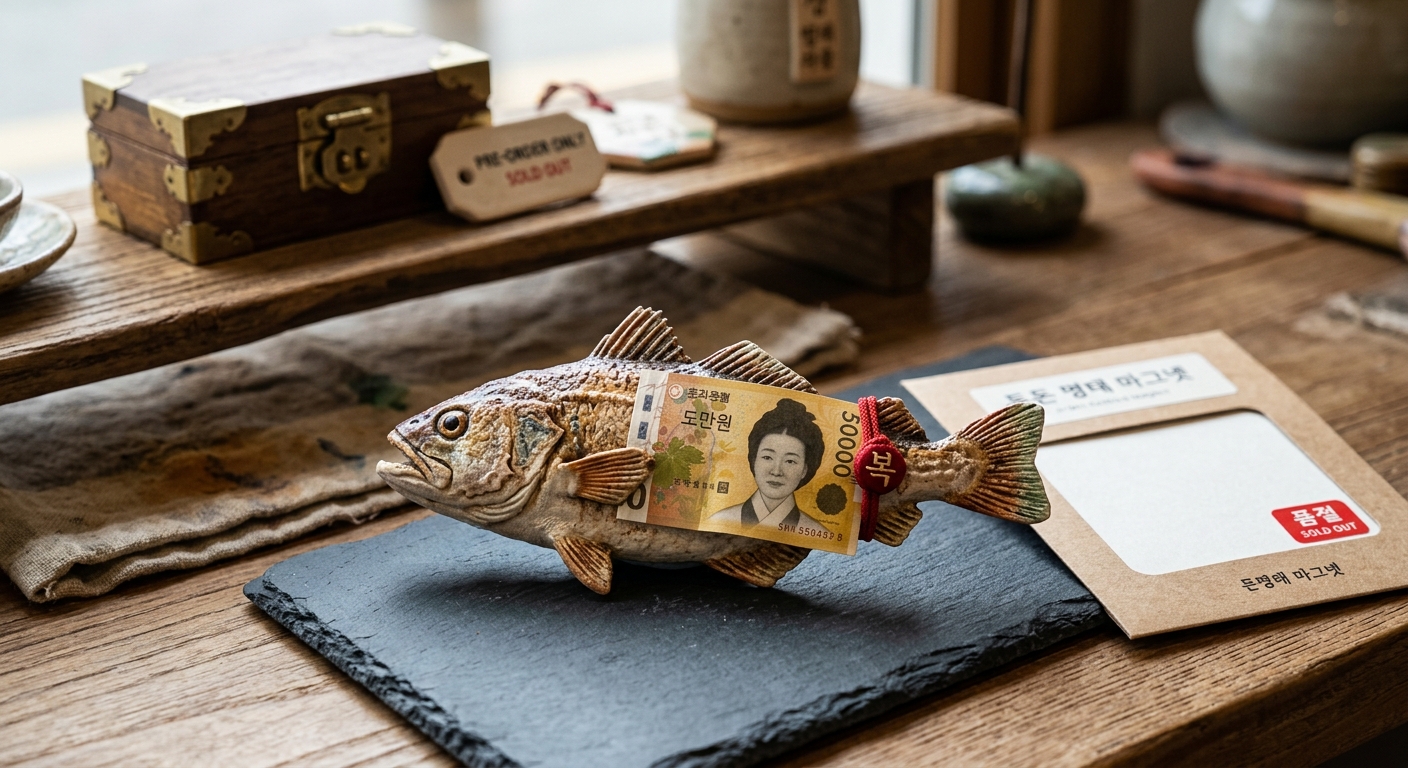 예약 판매 직후 빠르게 주목받는 명태 마그넷 상품 이미지