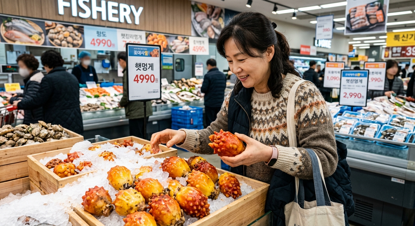 냉장 포장된 멍게 제품의 신선한 색과 깔끔한 포장 상태