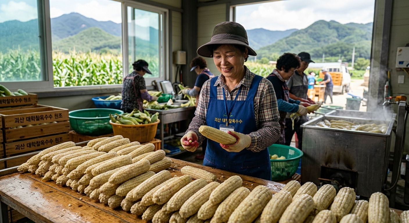 품질 유지를 위해 구획별로 재배되는 괴산 찰옥수수 농장