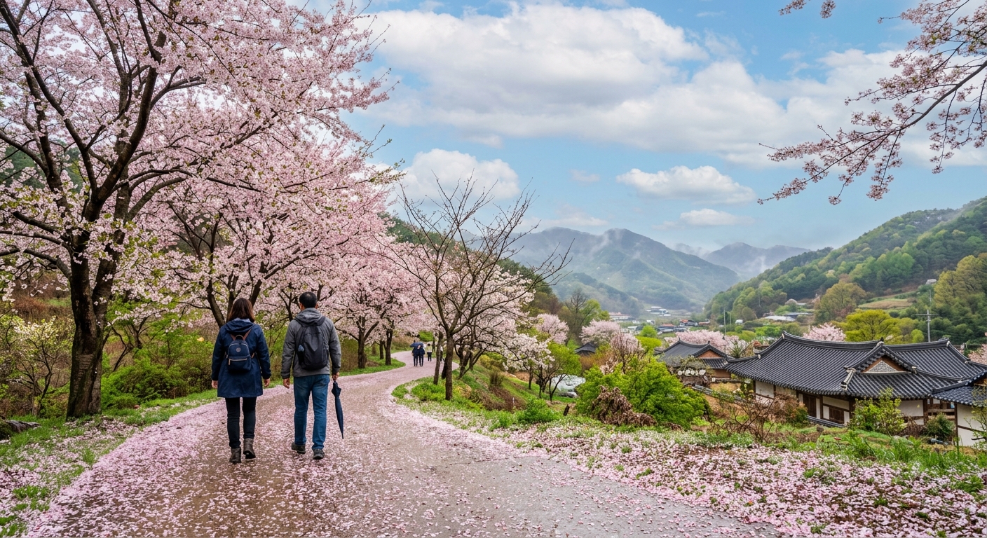 큰 일교차에 대비해 겹쳐 입기 좋은 봄 옷차림을 준비한 모습