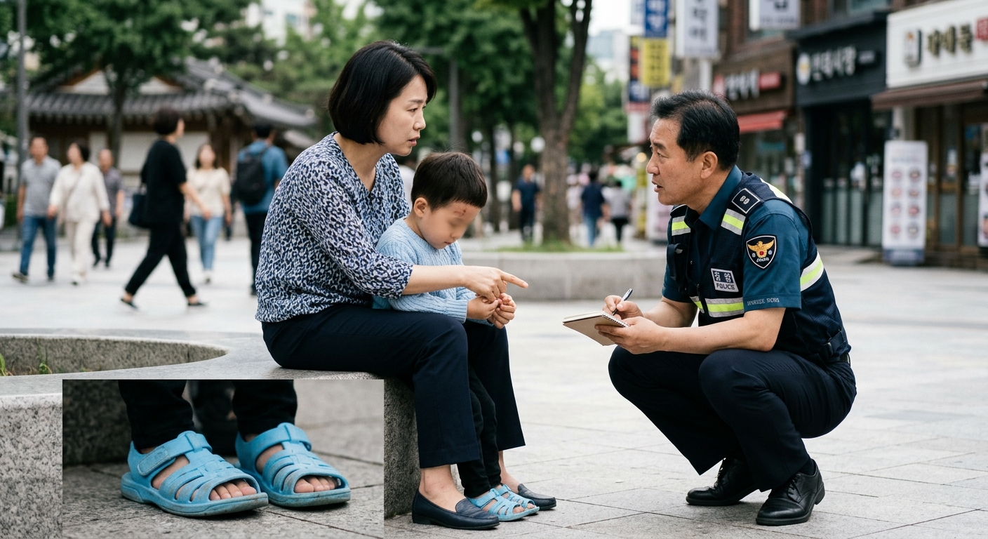 실종아동 제보를 위해 전화와 메모를 준비하는 모습의 이미지