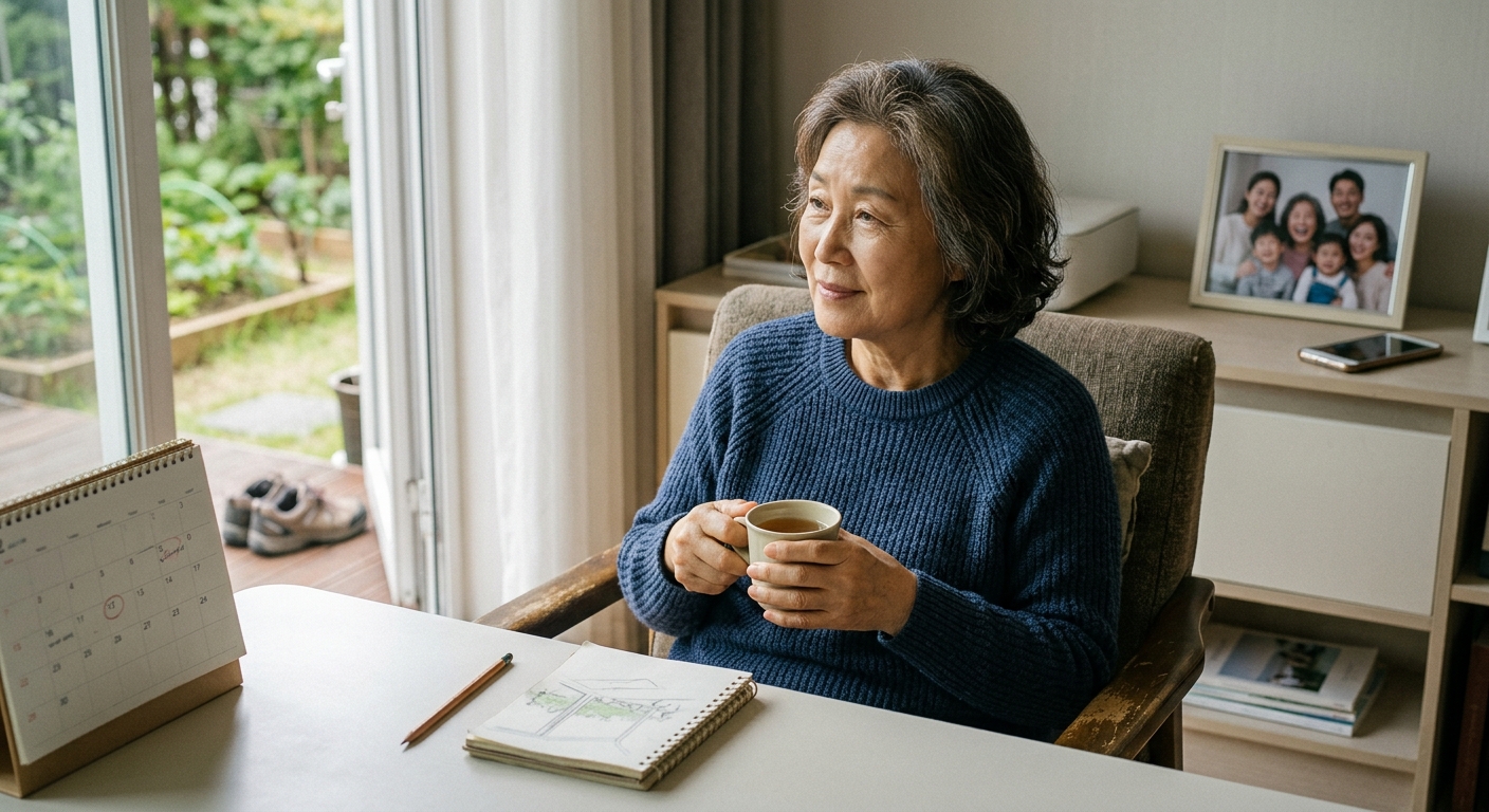 수첩에 작은 목표를 적으며 계획을 세우는 손의 클로즈업