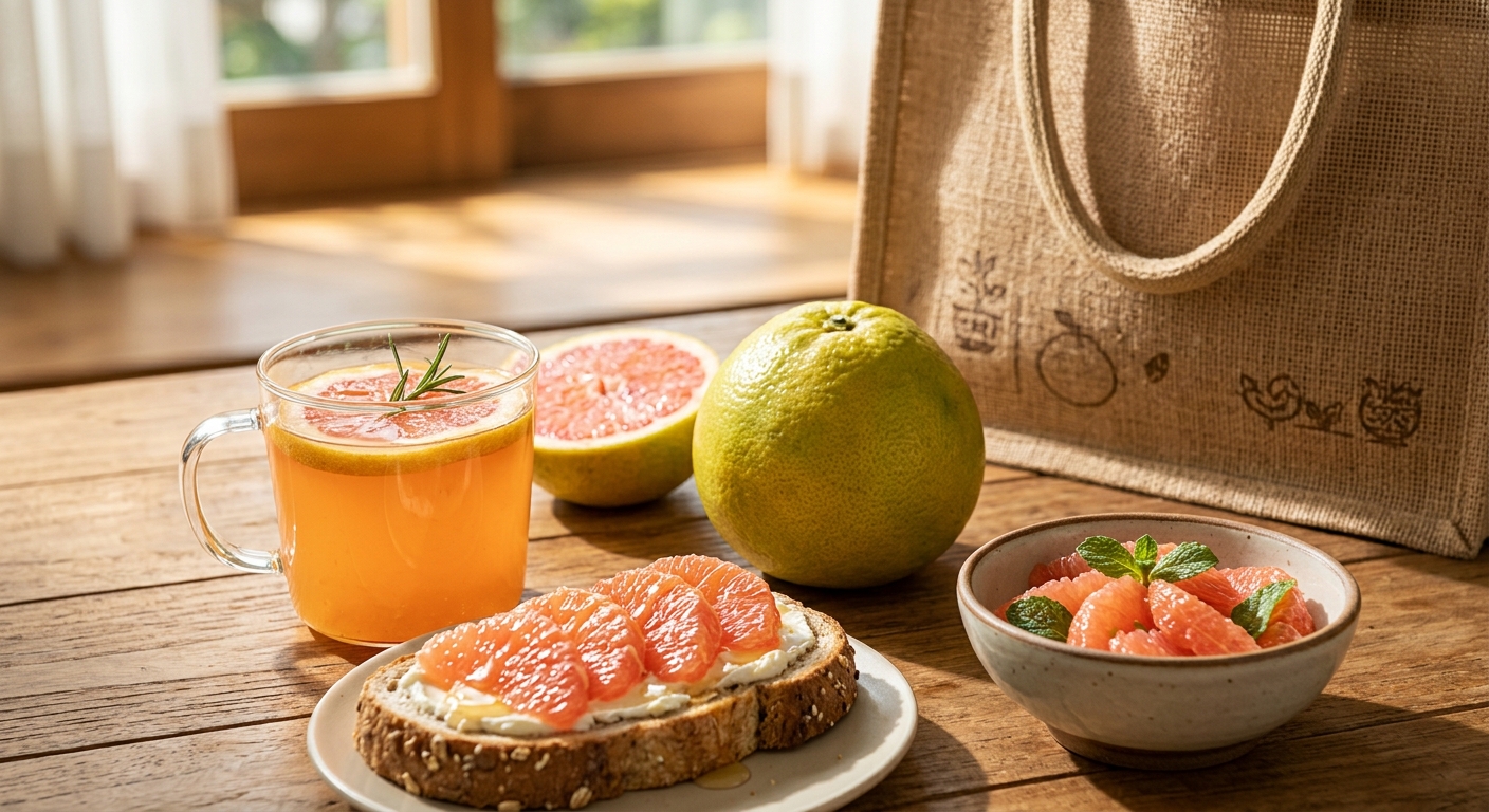 자몽 샐러드와 자몽 에이드로 활용된 국산 자몽 요리 이미지