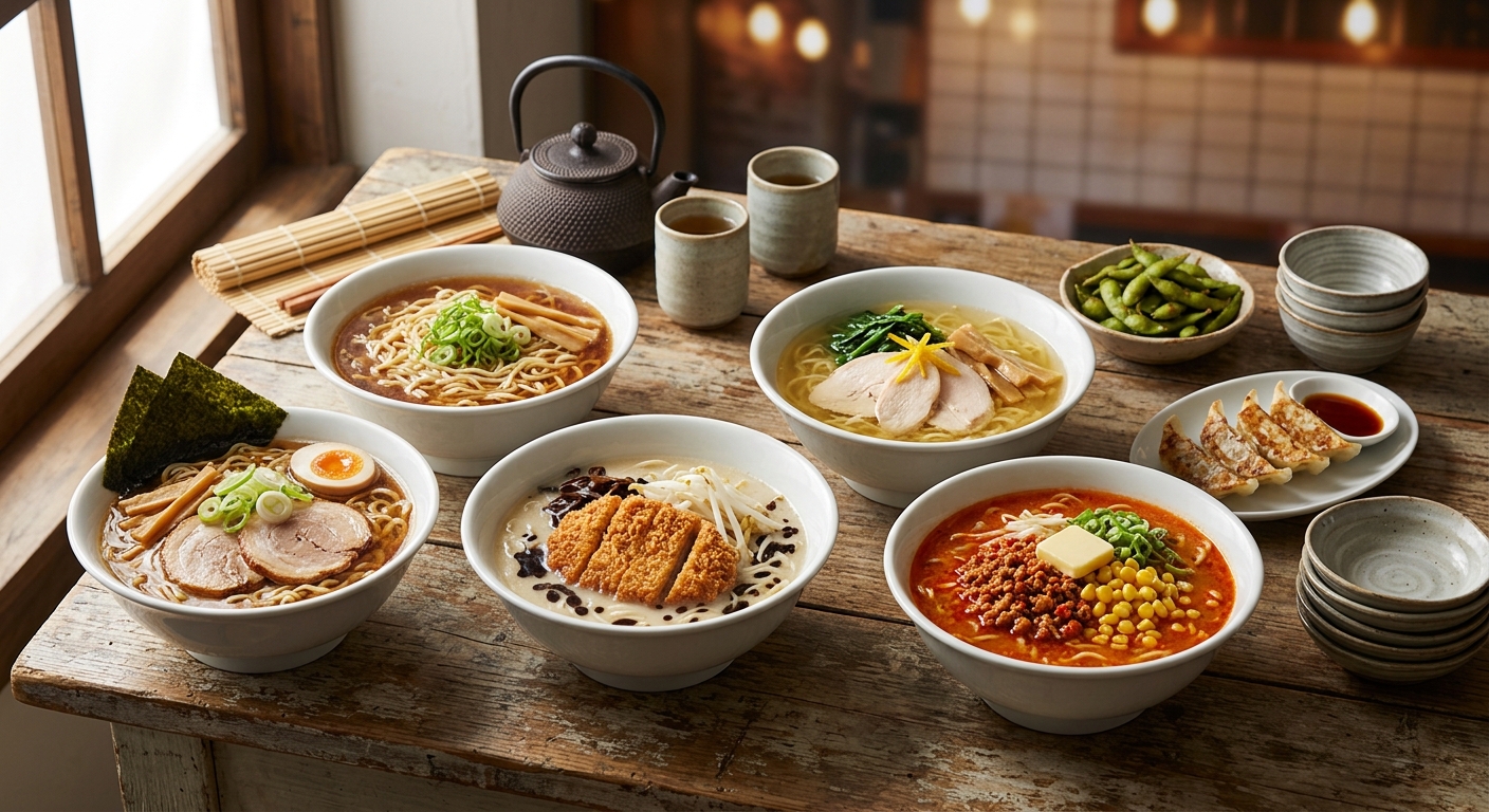 해물 국물 라면에 냉이를 더한 산뜻한 조합