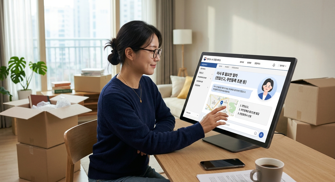 AI와 대화하며 주민등록등본이나 토지대장을 발급받는 디지털 민원 환경