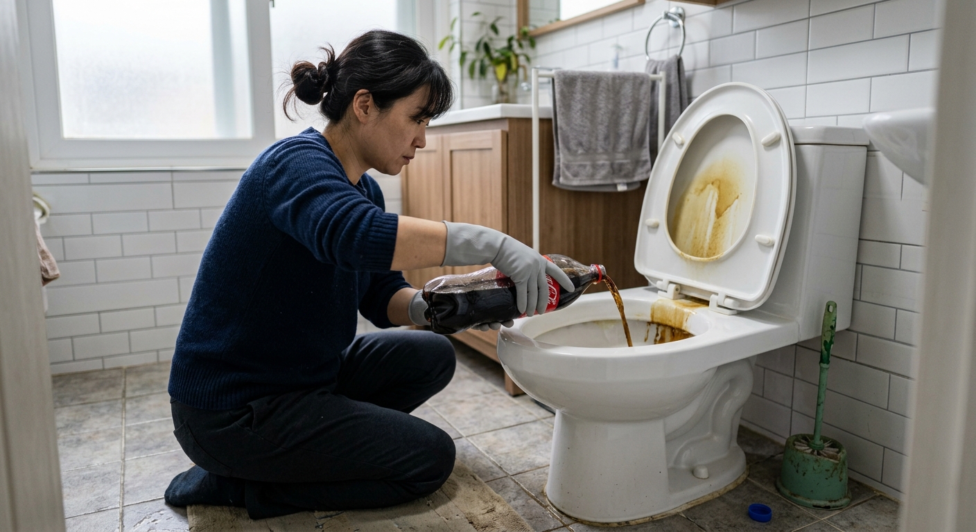 버릴 콜라를 욕실 청소에 활용하는 친환경 생활 습관 이미지