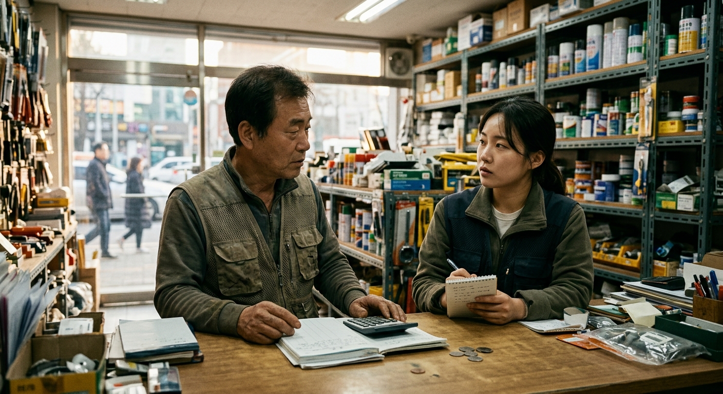 회의 테이블 위 문서와 노트북, 제도 개선을 논의하는 장면