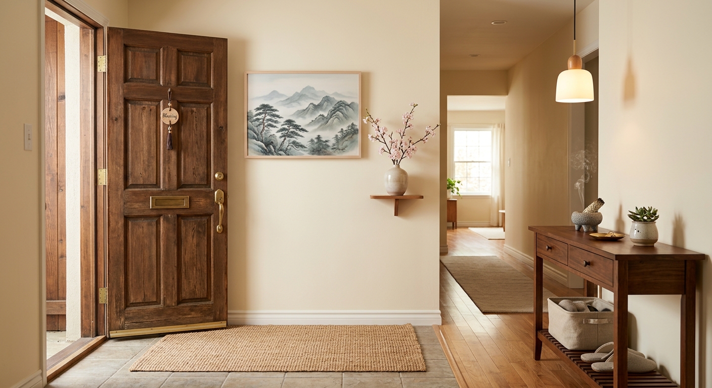 생활의 편안함을 중심으로 거울 위치를 조정한 아늑한 실내