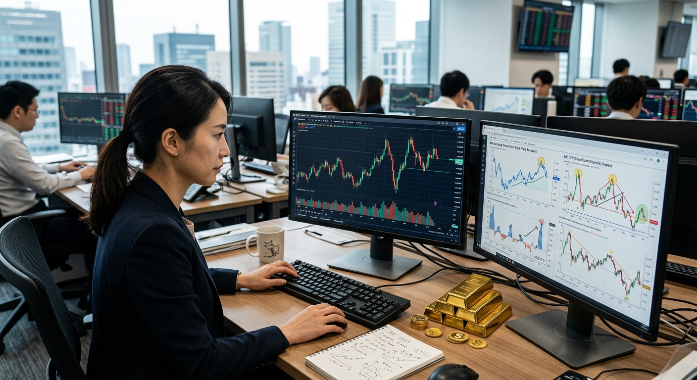 중앙은행 보유 금괴와 세계 금융지도를 배경으로 한 실사 이미지