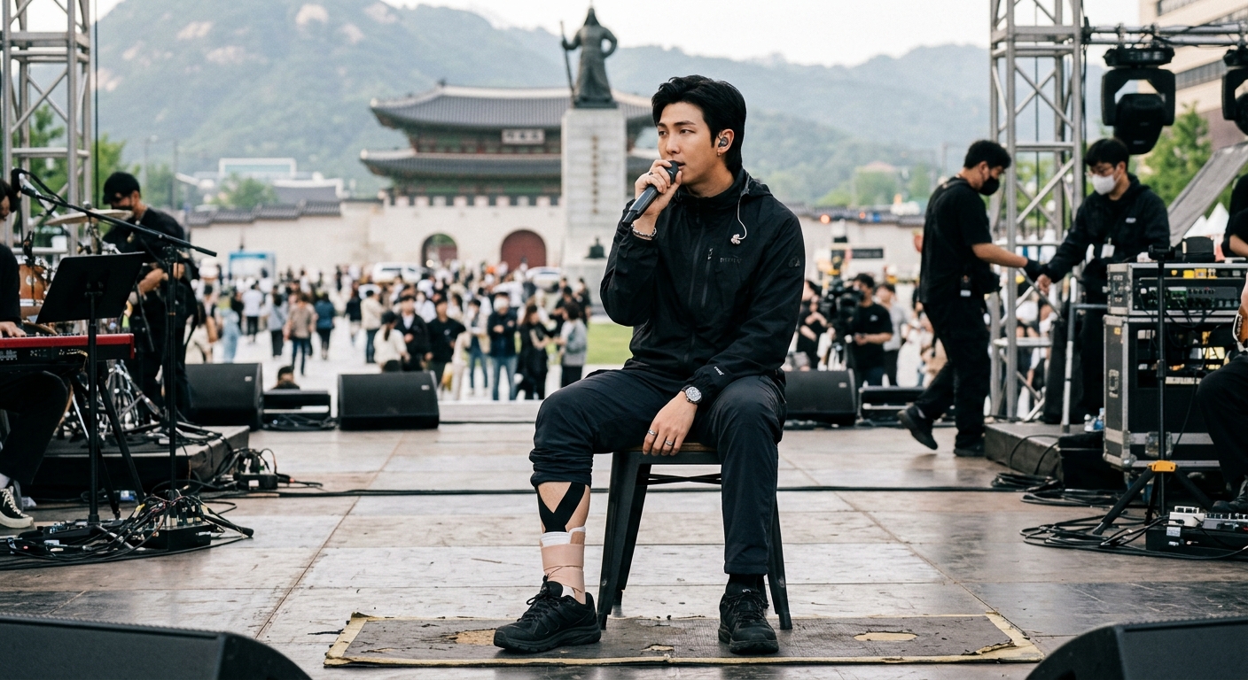 고강도 공연 리허설 환경에서 아티스트 건강 관리 필요성을 보여주는 실사 이미지
