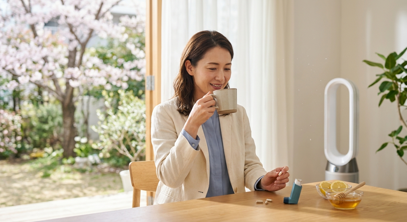 봄철 외출 후 손과 얼굴을 씻는 생활관리 장면