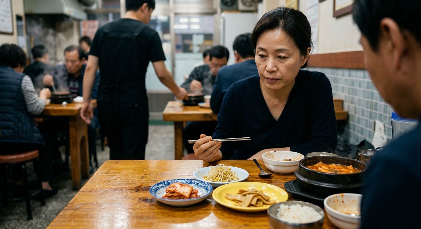 친절한 응대와 정갈한 반찬이 있는 한식당 내부 모습